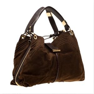 Jimmy Choo Brown Suede Alex Hobo Purse